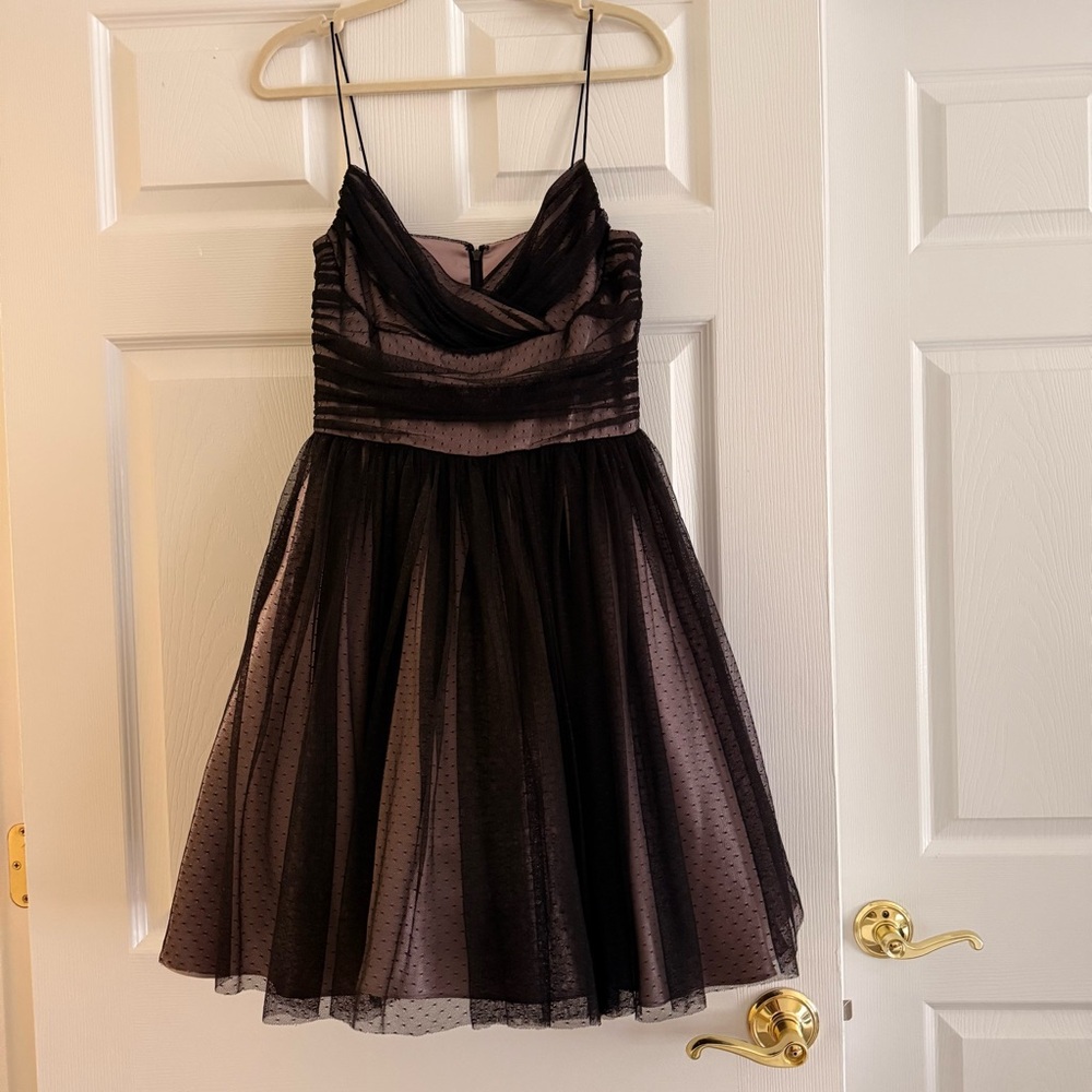 Jill Stuart Black Layered Tulle Cocktail Dress